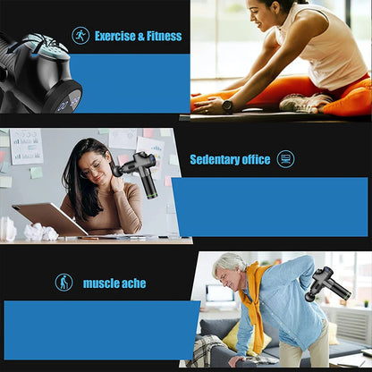 Pistola de Masaje Fascial Eléctrica — Recuperación Muscular Rápida