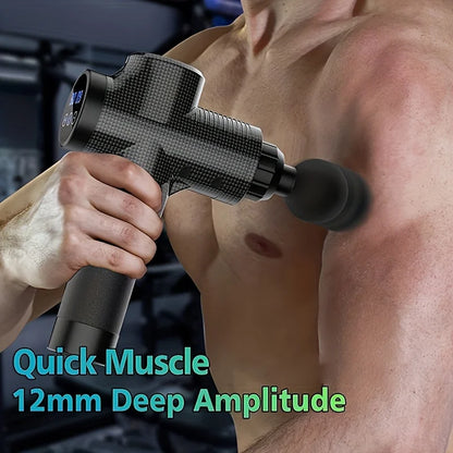 Pistola de Masaje Fascial Eléctrica — Recuperación Muscular Rápida